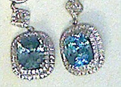 DIAMOND /BLUE ZIRCONIA EARRINGS