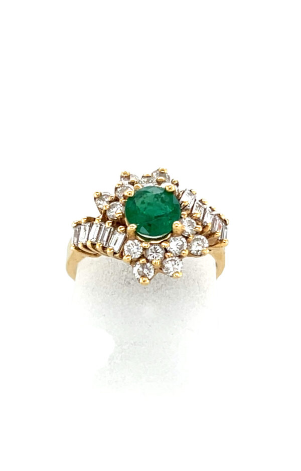 14K Yellow Gold Emerald