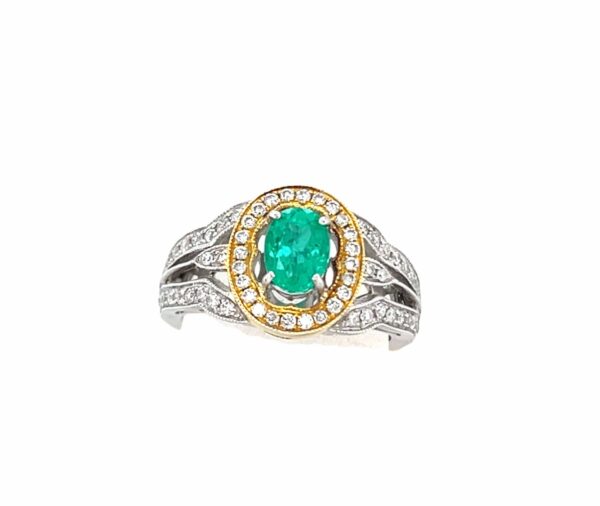 18K White Gold Paraiba Diamond Ring