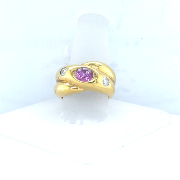 18k Pink Sapphire Diamonds Ring