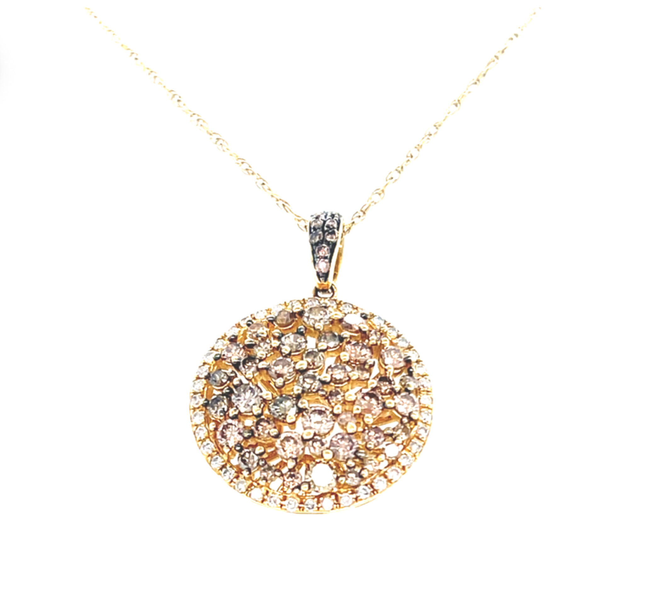 14K Yellow Gold Diamond Pendant
