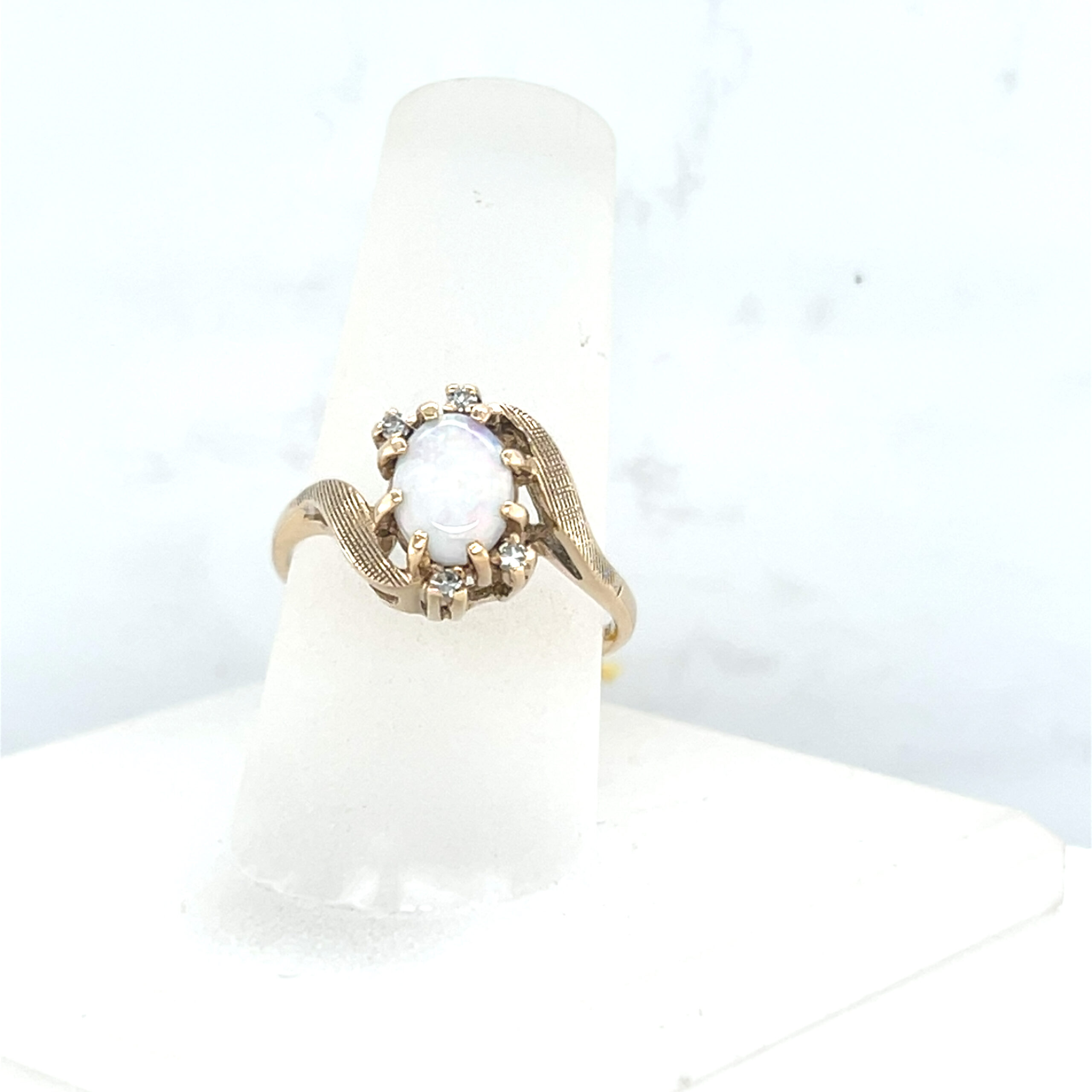 14k Opal and Diamond Ring