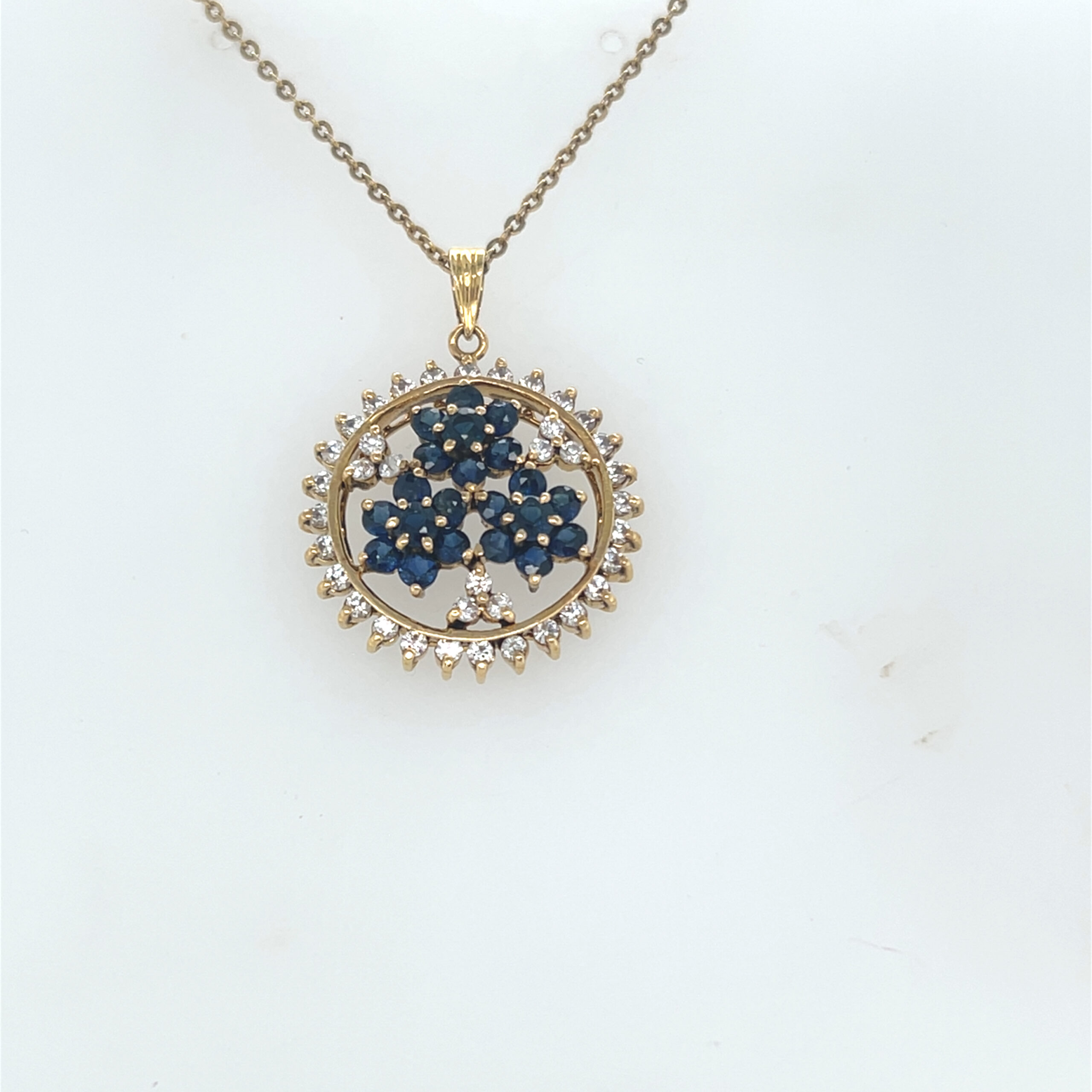 14K Yellow Gold Sapphire Pendant