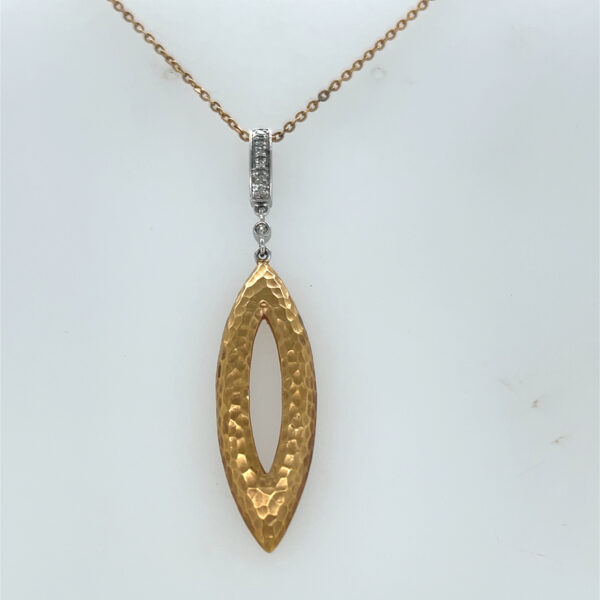14K Yellow White Gold Diamond Pendant
