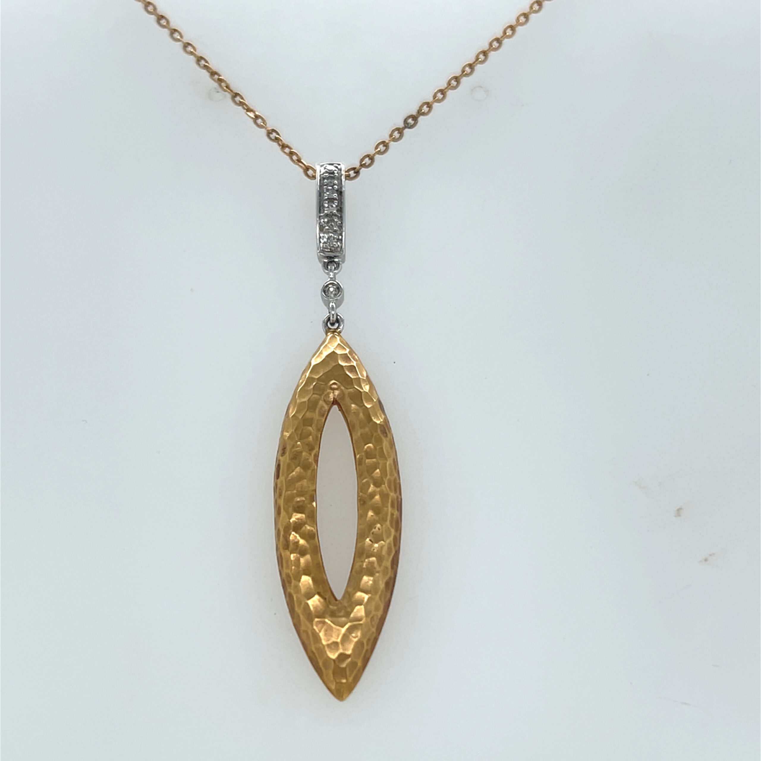 14K Yellow White Gold Diamond Pendant